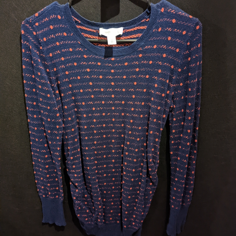 Motherhood Navy and Pink Striped Sweater